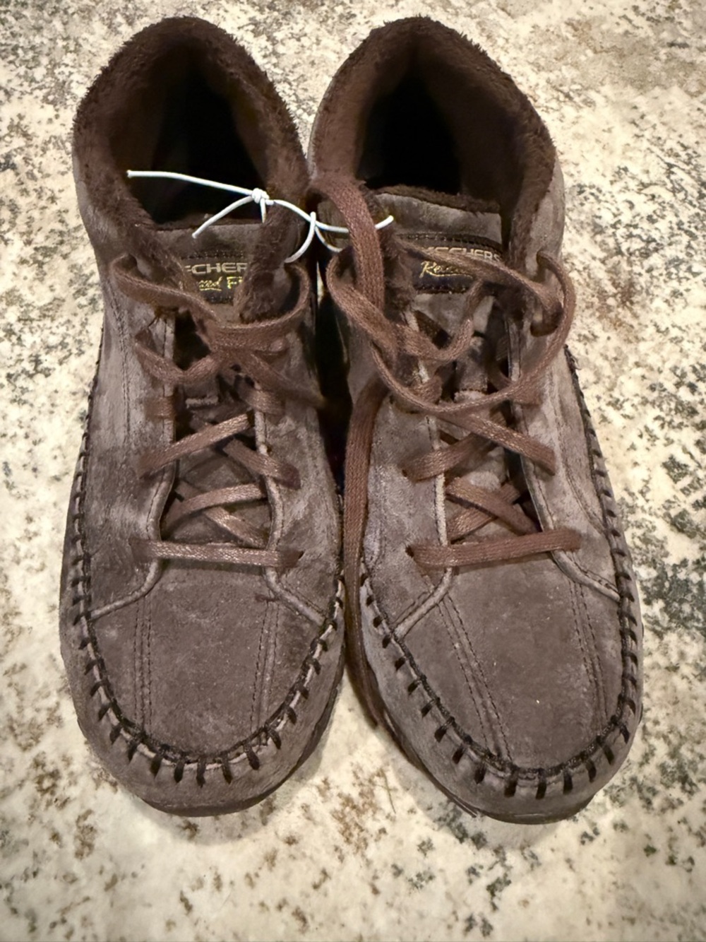 Skechers Relaxed Fit Brown Suede Lace-Up Moccasin
